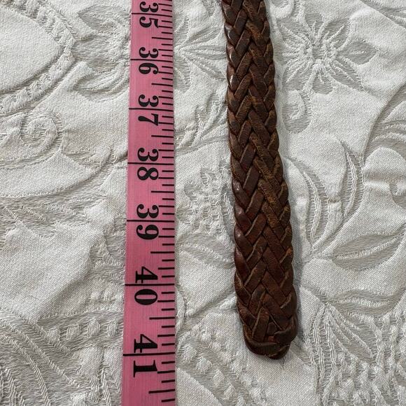 TRESSE ALAMAIN Belt Braided Leather Cognac Brown Sz 32 Equestrian Ranch Southern - Picture 4 of 5